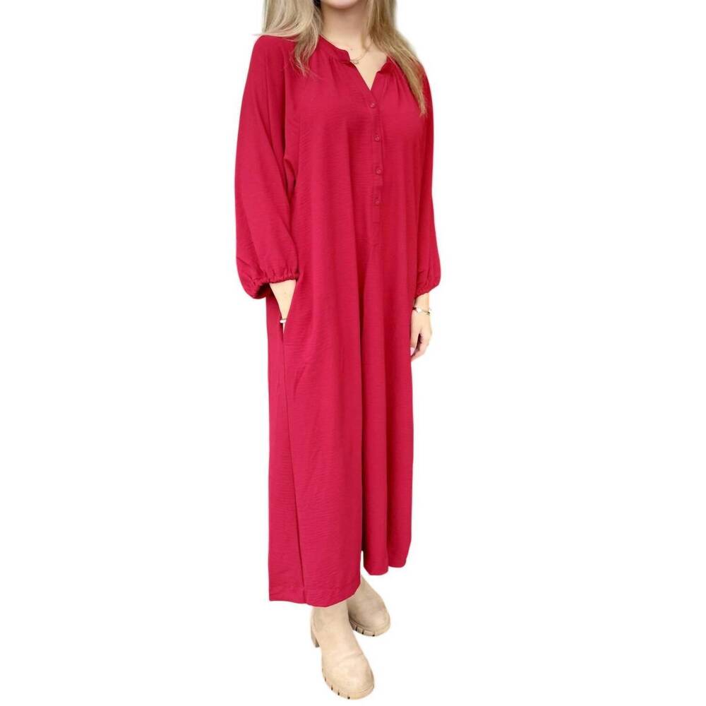 NEW VANILLA MONKEY fresca midi dress in crimson